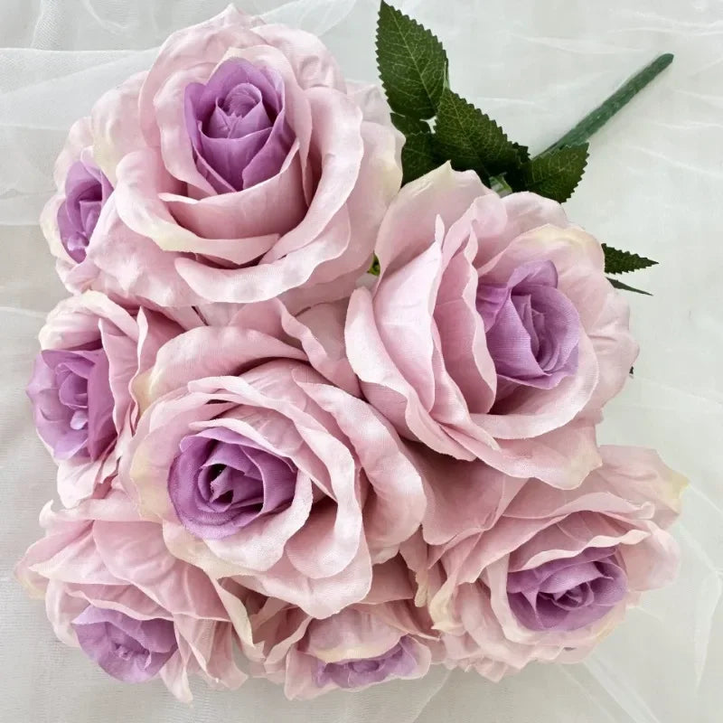 bouquet de roses artificielles en soie pour décoration intérieure - vue 13 sur 28