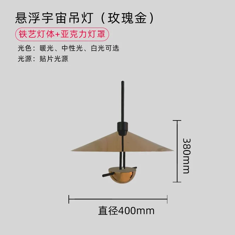 suspension décorative minimaliste design soucoupe volante pour divers espaces