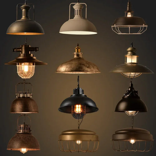 Suspension rétro de Style industriel lampe suspendue Vintage avec ampoule Led E27 dortoir salle à manger cuisine Bar