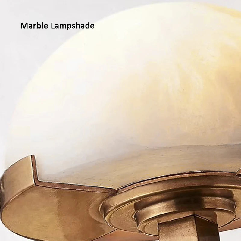 applique murale vintage double demi boule led marbre