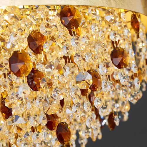lustre en cristal moderne led avec intensité variable - vue 6 sur 10