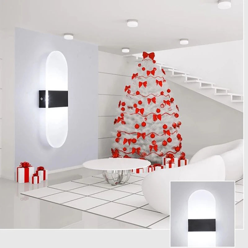 Moderne Simple Chambre Chevet Acrylique applique Créative LED rectangulaire ellipse бра décor à la maison luminaria induction applique murale