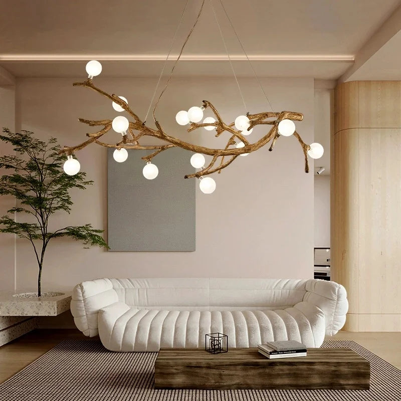 Moderne Arbre Verre Bulle LED Lustre Éclairage Rétro Plafond Lustres Vintage Maison Suspension Suspension Luminaires