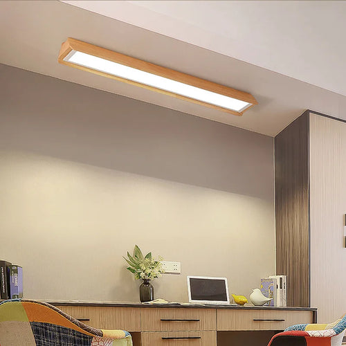 lustre de bureau rondins style nordique simple longue bande - vue 6 sur 12