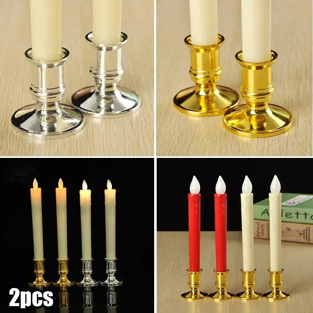 lot de 2 bougeoirs coniques pour décoration mariage et fêtes - vue 5 sur 7