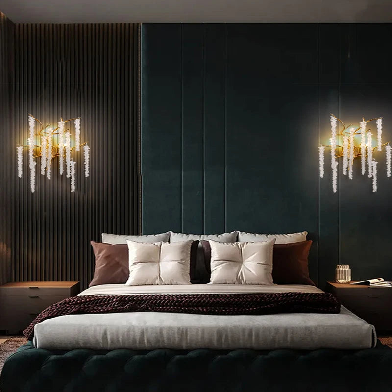 applique murale led moderne design art déco en cristal