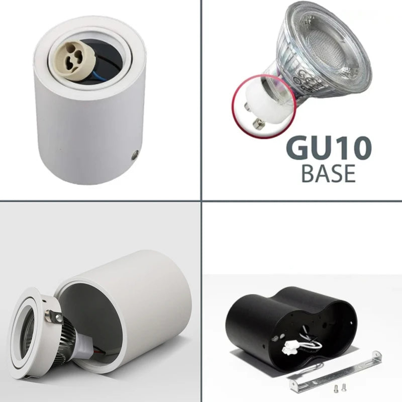 plafonnier led rond avec ampoule remplaçable et angle réglable - vue 4 sur 12