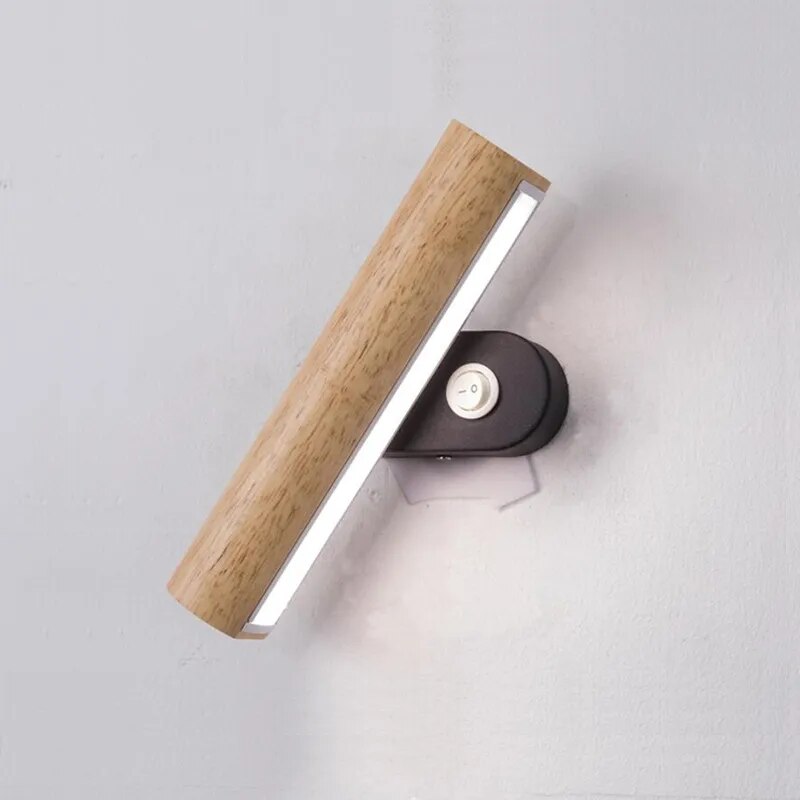 Applique murale LED Rotatives en bois arrondi - vue 5 sur 8