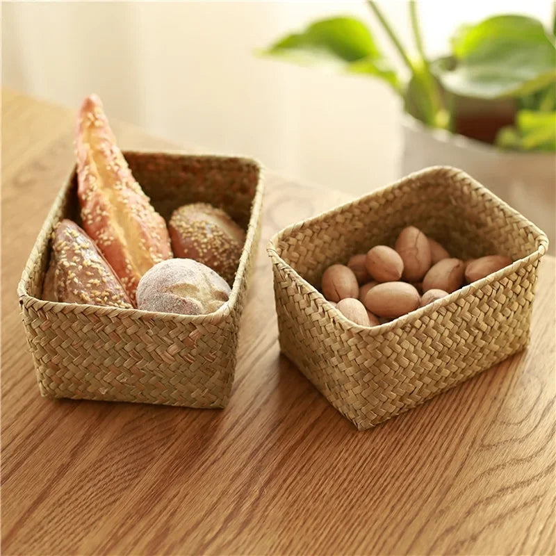 panier de rangement en osier pour cuisine et pique-nique