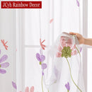 Voilage tulle brodé floral style champêtre pour salon
