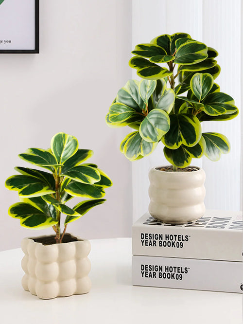 petites plantes artificielles feuilles de cœur décoration intérieure et extérieure - vue 6 sur 9