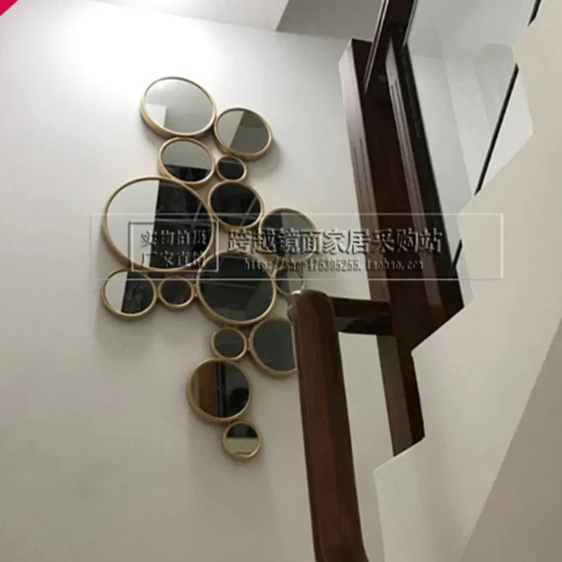 décoration murale en résine en forme de soleil avec miroir suspendu - vue 4 sur 7