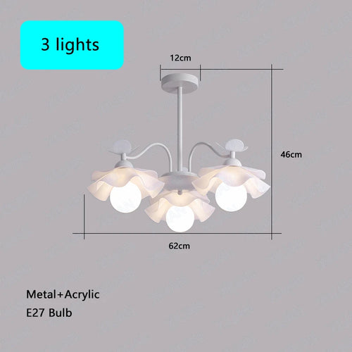 lustre nordique à fleurs style crémeux pour diverses pièces - vue 8 sur 7