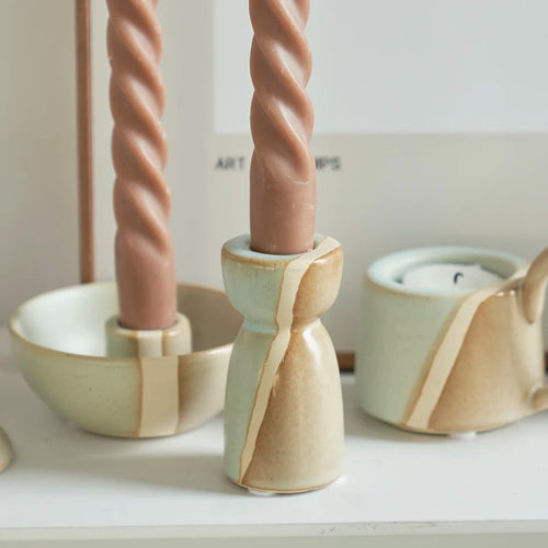 bougeoir en céramique nordique pour décoration et mariage - vue 3 sur 15