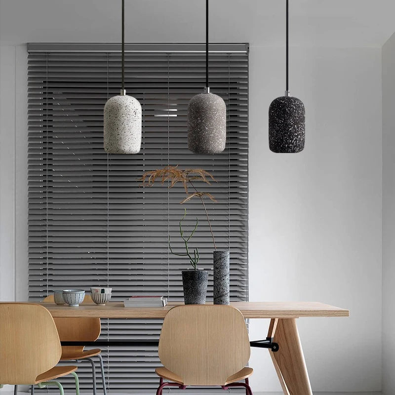 suspension moderne en ciment industriel led nordique