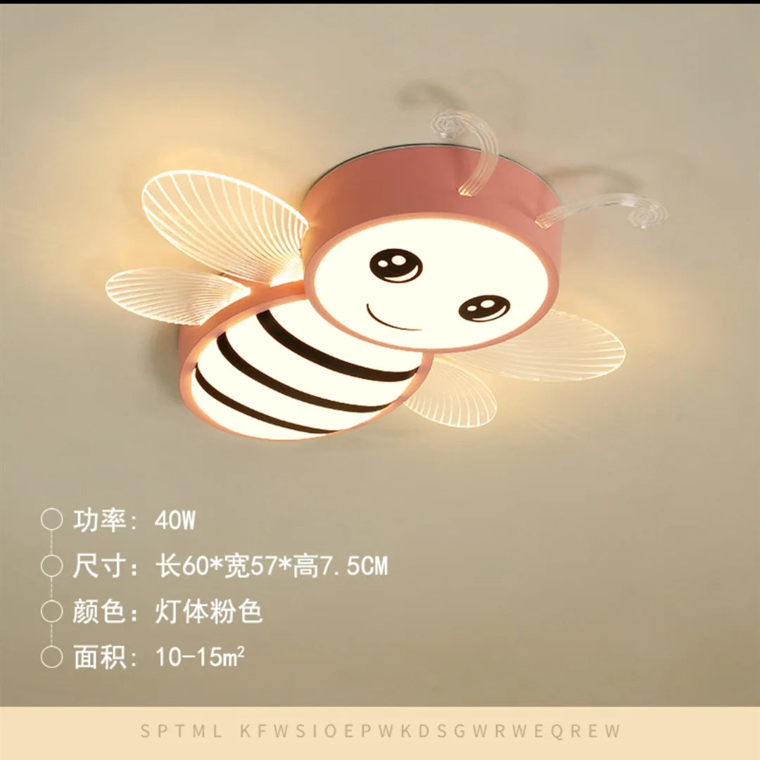 plafonnier led dessin animé petite abeille décoration maternelle moderne - vue 9 sur 9