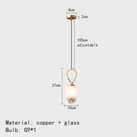 suspension lumineux led avec fil de cuivre réglable