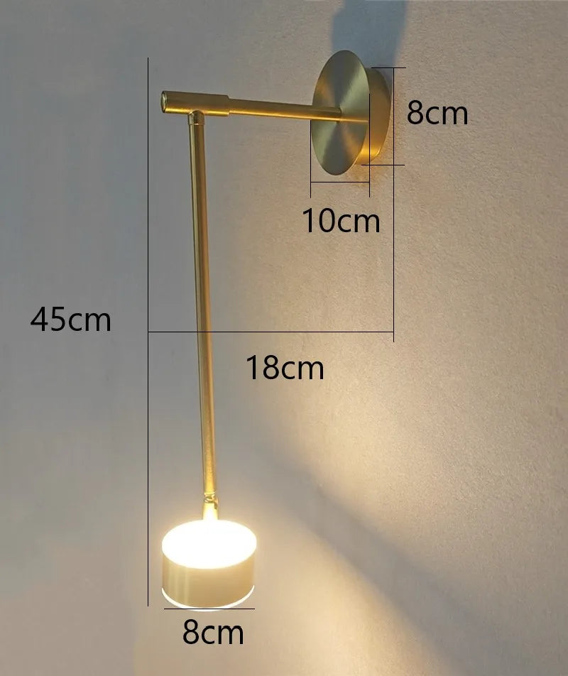 applique murale led réglable moderne en fer d'art décoratif - vue 8 sur 8