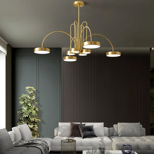lustre en cuivre moderne style nordique pour ambiance chic - vue 2 sur 9