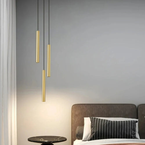 lustre led moderne en cuivre pour hôtel fil réglable - vue 2 sur 8
