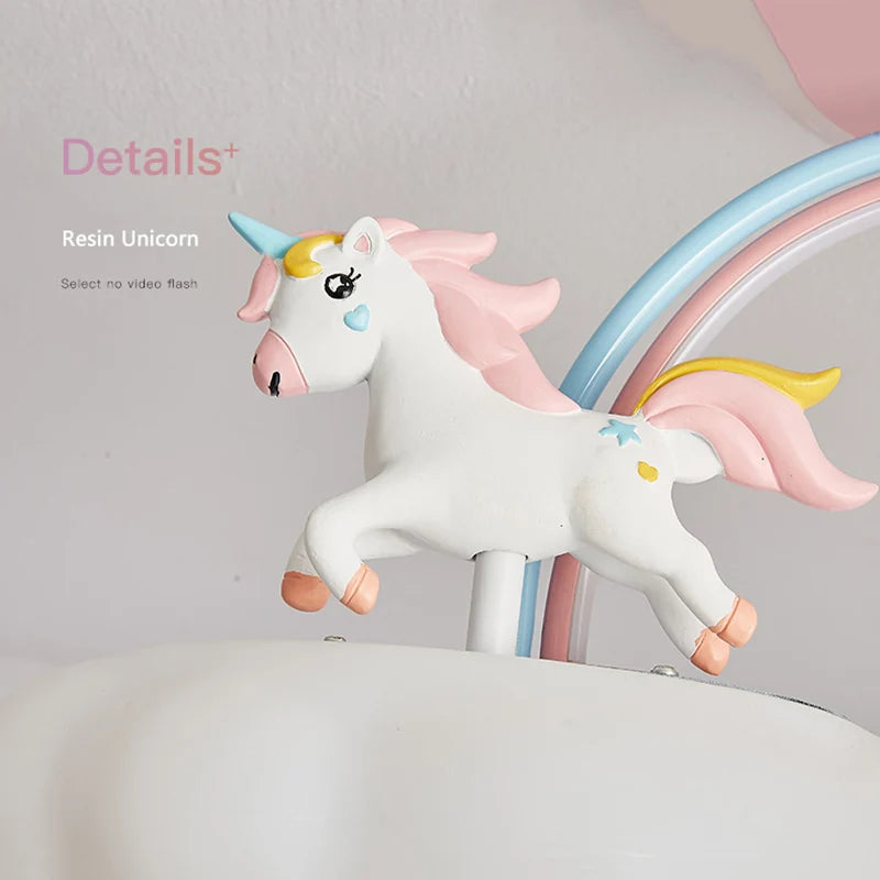 plafonnier licorne animée avec télécommande et lumière spectre complet - vue 6 sur 8