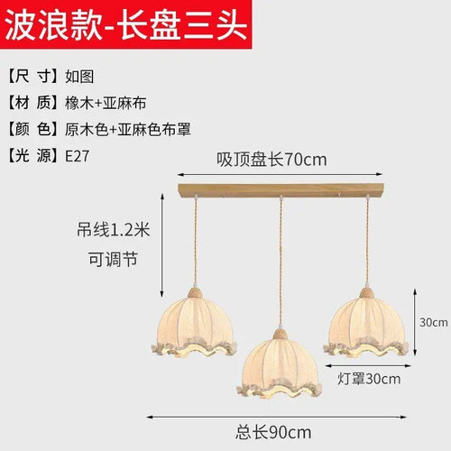 Lustre nordique en tissu de coton et de lin - vue 16 sur 16