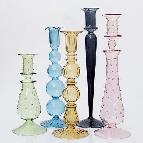 bougeoir en verre pour décoration de mariage et centre de table - vue 2 sur 29