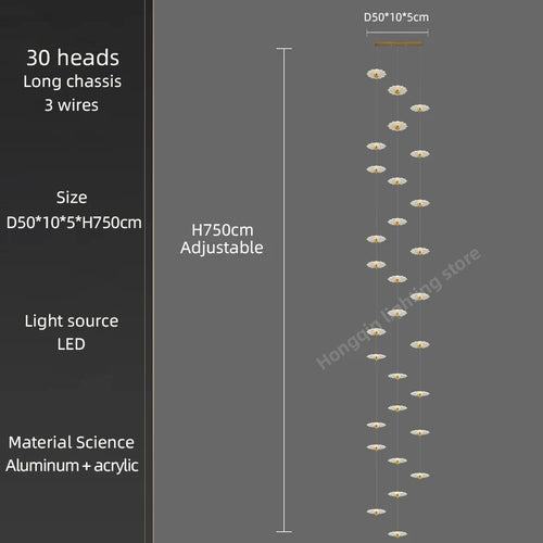 lustre moderne à led pour éclairage intérieur décoratif - vue 23 sur 26