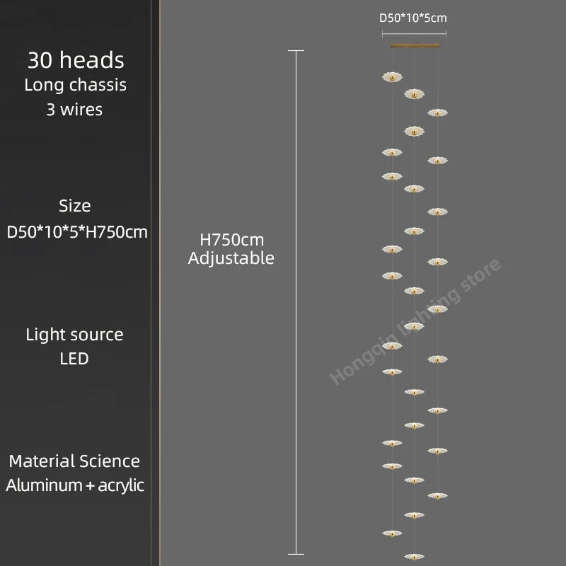 lustre moderne à led pour éclairage intérieur décoratif - vue 22 sur 26