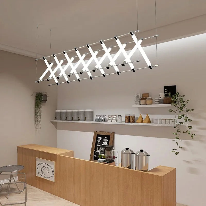 Modern Simple Chandelier, Restaurant, Bar, Exhibition hall, Chandelier, Nordic art Island designer, Extremely Simple LED Lamps - vue 2 sur 10