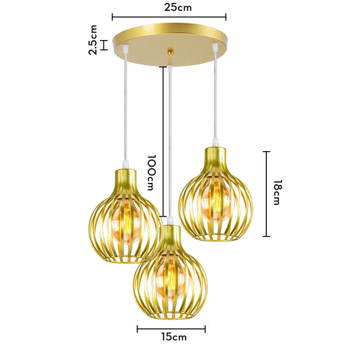 suspension industrielle rétro avec abat-jour géométrique moderne - vue 14 sur 15