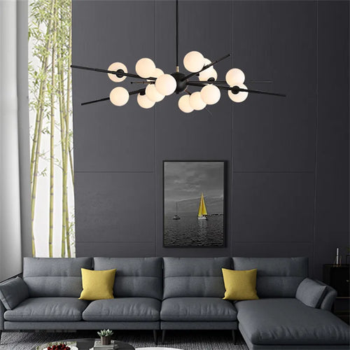 lustre bauhaus design boule de verre pour éclairage moderne