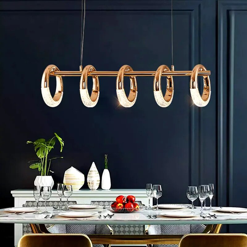Lustre led design moderne ronds - vue 4 sur 8