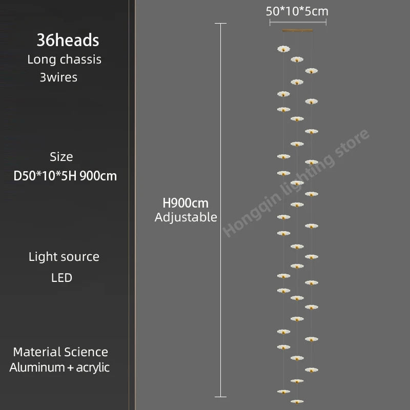 lustre moderne à led pour espaces intérieurs élégants et contemporains - vue 26 sur 26