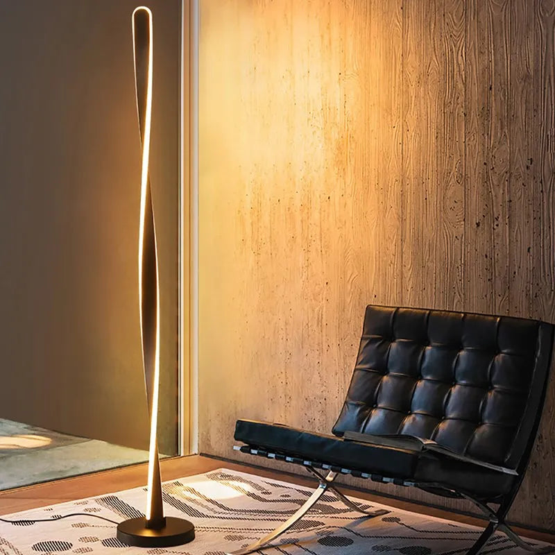 Lampes de sol LED nordiques minimalistes noires et blanches