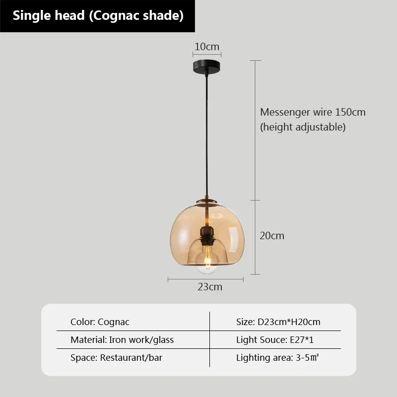 suspension moderne en verre pour décoration intérieure nordique - vue 8 sur 8