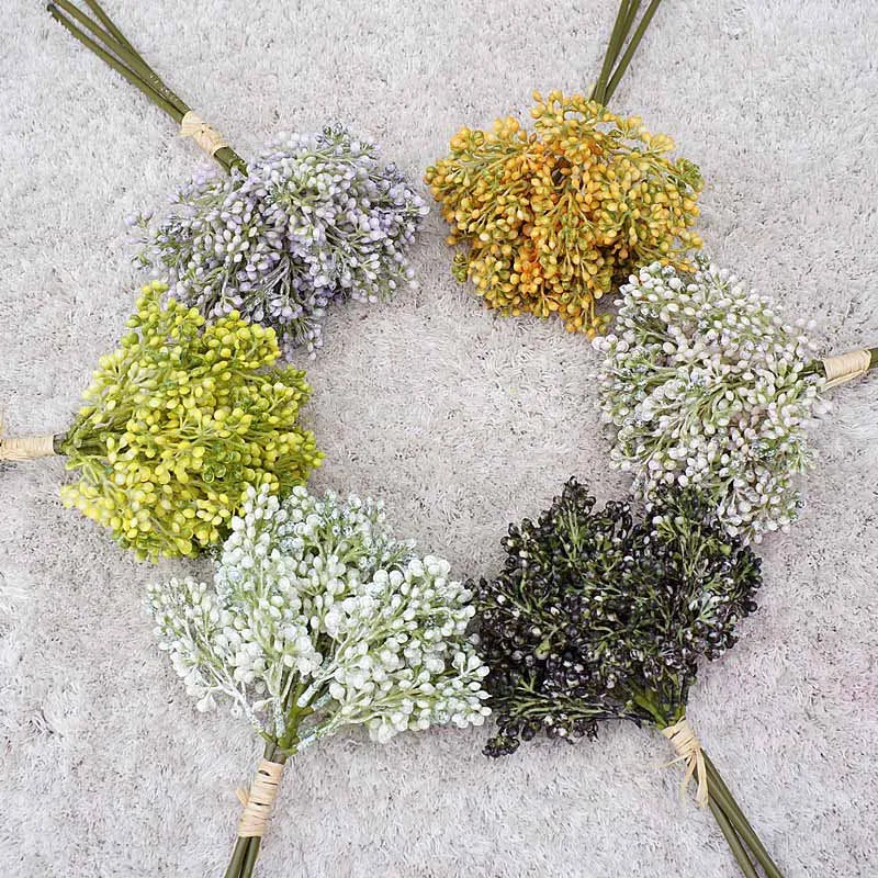 lot de 3 bouquets de riz artificiel pour décoration et arrangement floral - vue 5 sur 12