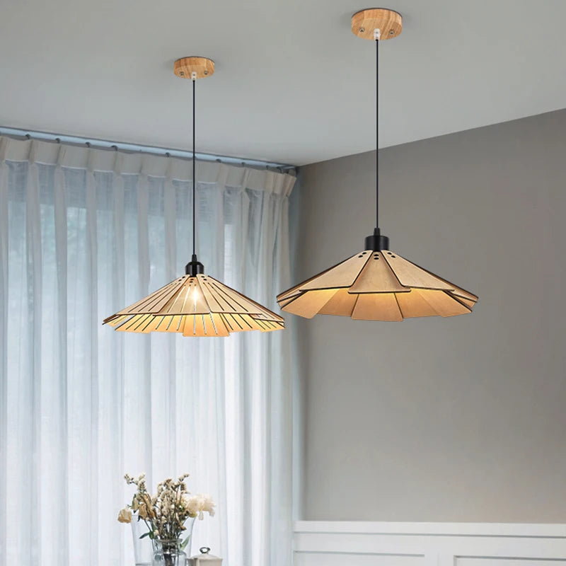 lampe suspendue led bois style wabi-sabi intérieur diy 2022