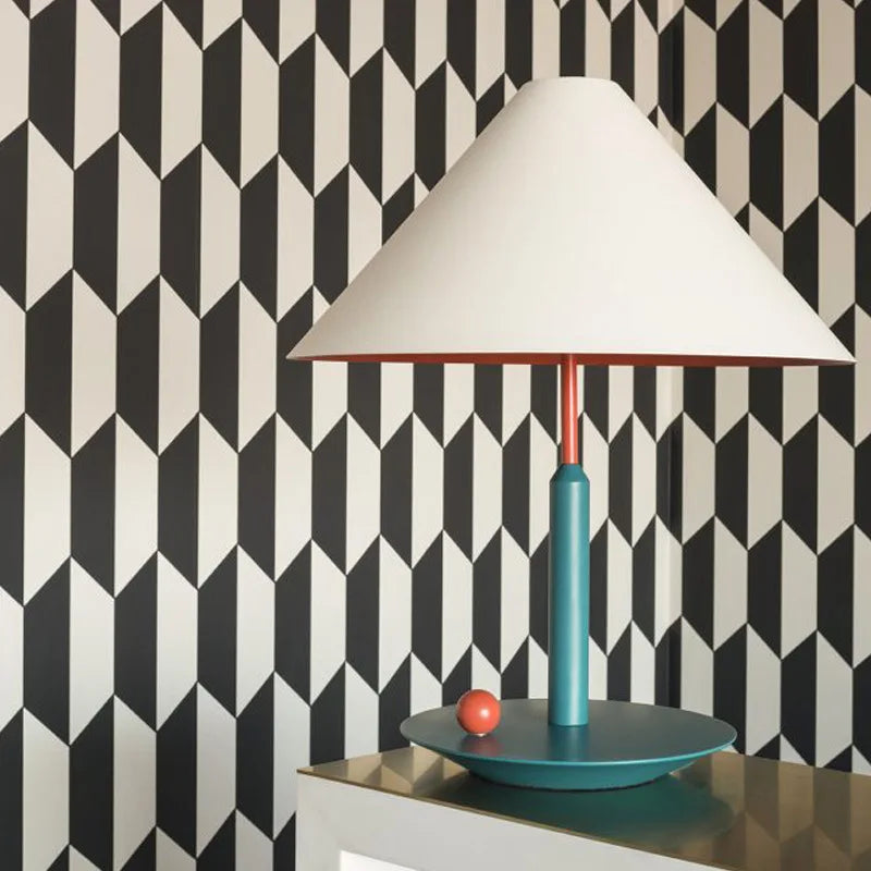 lampe à poser scandinave en métal avec ampoule led - vue 3 sur 8