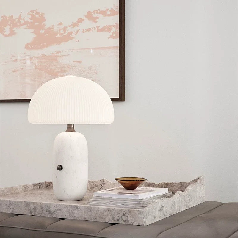 Lampe de table simple et luxueuse design salon chambre chevet lampe de table en verre champignon