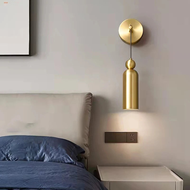 applique murale moderne minimaliste en cuivre réglable - vue 3 sur 8