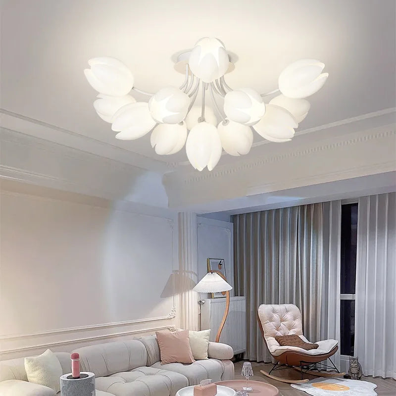 lustre moderne à led en fleurs de lys pour intérieur décoratif - vue 5 sur 10