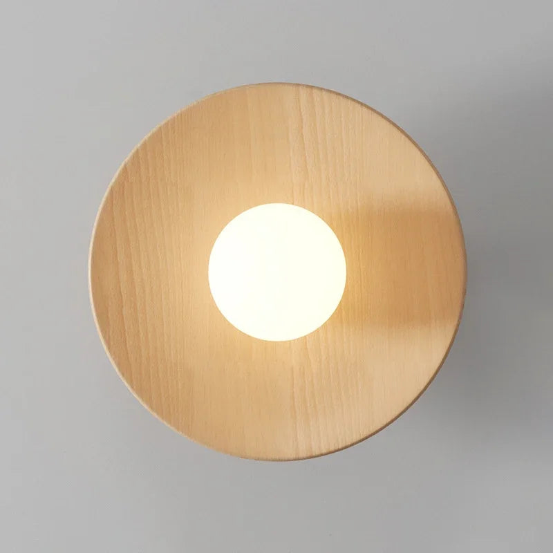 lampe de plafond led en bois moderne suspendue - vue 4 sur 12