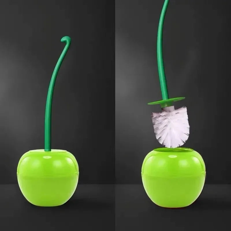 brosse de toilette cerise avec long manche et support créatif - vue 4 sur 8