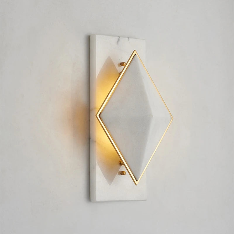 applique murale losange en marbre style célébrité led moderne - vue 6 sur 18