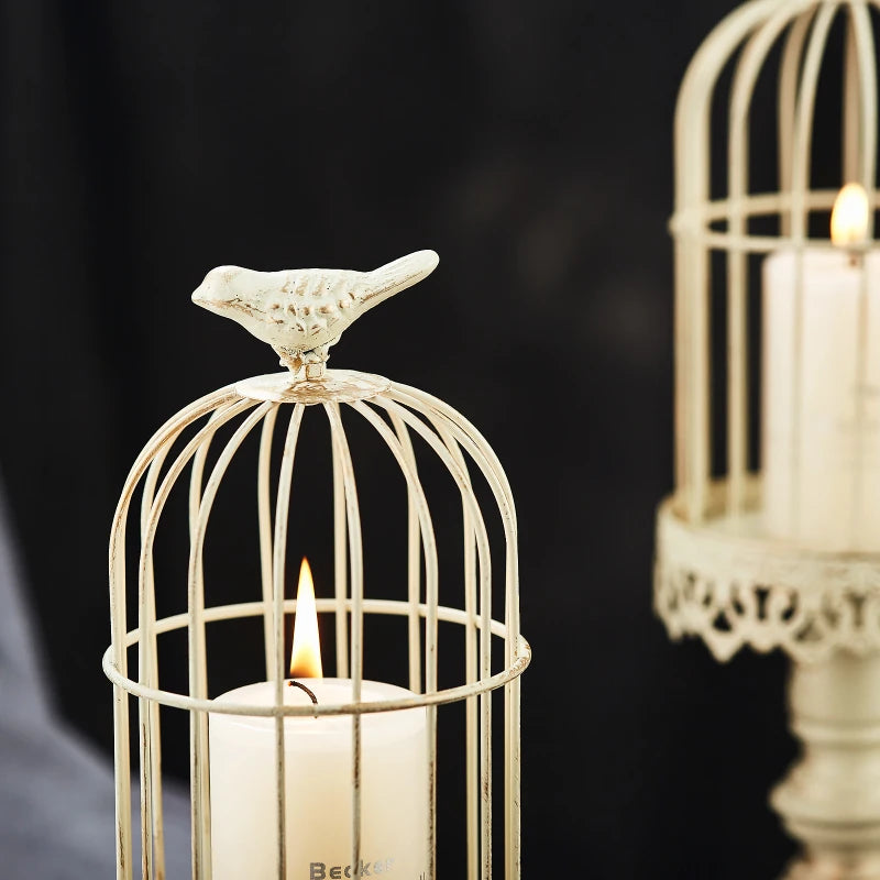 lustre cage à oiseaux rétro pour dîner romantique et mariage - vue 4 sur 12