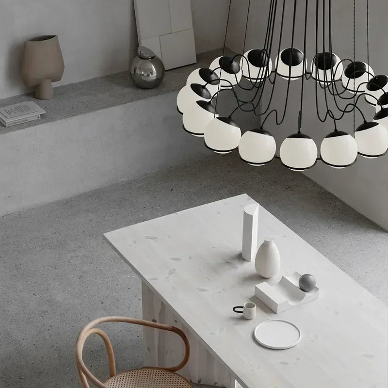 lustre moderne en verre créatif pour éclairage intérieur décoratif