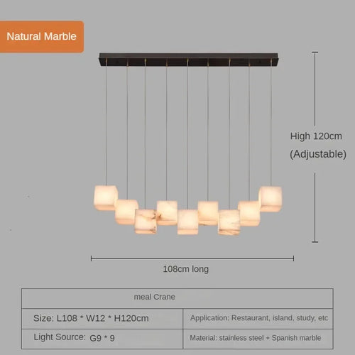 lustre en marbre espagnol style chinois minimaliste pour intérieur élégant - vue 9 sur 15
