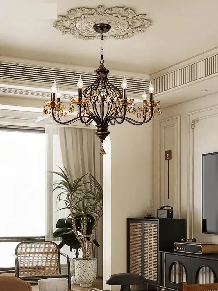 lustre vintage en cristal à led pour hôtel et restaurant - vue 3 sur 9