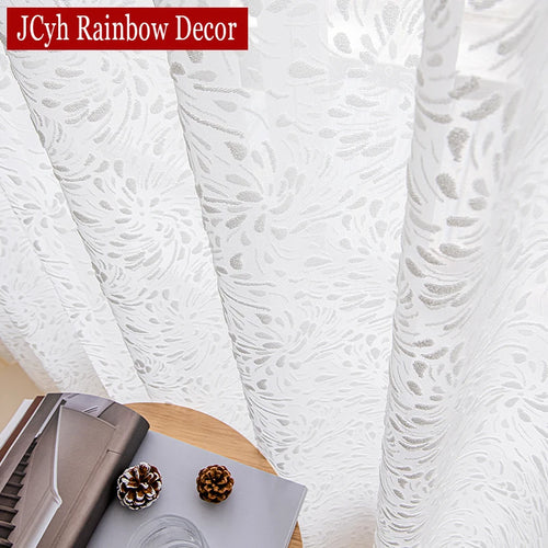 Voilage tulle à motifs décoratifs pour salon chambre
